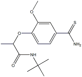 N-tert-butyl-2-(4-carbamothioyl-2-methoxyphenoxy)propanamide Struktur