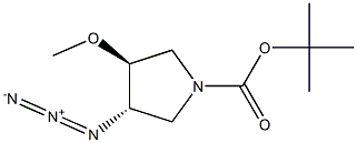tert-butyl (3S,4S)-3-azido-4-methoxypyrrolidine-1-carboxylate,,结构式