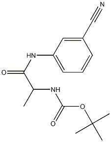 tert-butyl 2-[(3-cyanophenyl)amino]-1-methyl-2-oxoethylcarbamate Structure