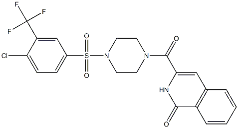 1(2H)-Isoquinolinone,  3-[[4-[[4-chloro-3-(trifluoromethyl)phenyl]sulfonyl]-1-piperazinyl]carbonyl]-,,结构式