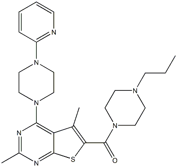 [3,7-dimethyl-5-(4-pyridin-2-ylpiperazin-1-yl)-9-thia-2,4-diazabicyclo[4.3.0]nona-1,3,5,7-tetraen-8-yl]-(4-propylpiperazin-1-yl)methanone