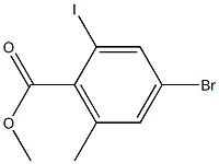 4-Bromo-2-iodo-6-methyl-benzoic  acid  methyl  ester,,结构式