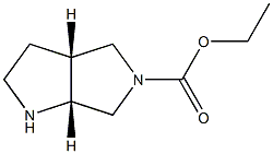 (3AR,6AR)-六氢吡咯并[3,4-B]吡咯-5(1H)甲酸乙酯, , 结构式