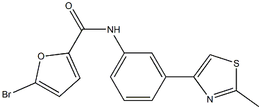 5-bromo-N-[3-(2-methyl-1,3-thiazol-4-yl)phenyl]-2-furamide 结构式