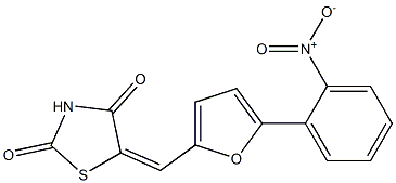 5-[(5-{2-nitrophenyl}-2-furyl)methylene]-1,3-thiazolidine-2,4-dione Structure