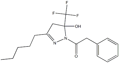 3-pentyl-1-(phenylacetyl)-5-(trifluoromethyl)-4,5-dihydro-1H-pyrazol-5-ol Structure