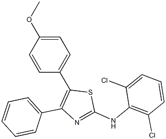 N-(2,6-dichlorophenyl)-N-[5-(4-methoxyphenyl)-4-phenyl-1,3-thiazol-2-yl]amine 化学構造式