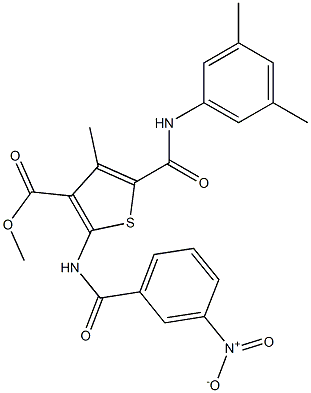 methyl 5-{[(3,5-dimethylphenyl)amino]carbonyl}-2-[({3-nitrophenyl}carbonyl)amino]-4-methylthiophene-3-carboxylate Structure