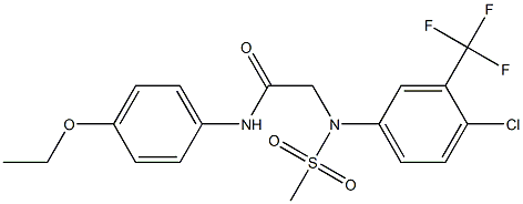 2-[4-chloro(methylsulfonyl)-3-(trifluoromethyl)anilino]-N-(4-ethoxyphenyl)acetamide,,结构式