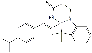 10a-[2-(4-isopropylphenyl)vinyl]-10,10-dimethyl-3,4,10,10a-tetrahydropyrimido[1,2-a]indol-2(1H)-one Structure