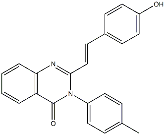 2-[2-(4-hydroxyphenyl)vinyl]-3-(4-methylphenyl)-4(3H)-quinazolinone,,结构式