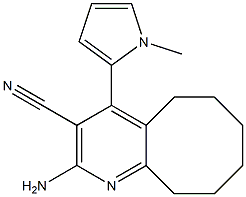 2-amino-4-(1-methyl-1H-pyrrol-2-yl)-5,6,7,8,9,10-hexahydrocycloocta[b]pyridine-3-carbonitrile Structure