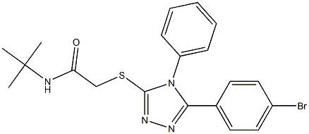 2-{[5-(4-bromophenyl)-4-phenyl-4H-1,2,4-triazol-3-yl]sulfanyl}-N-(tert-butyl)acetamide Structure