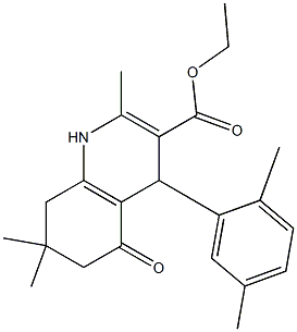 ethyl 4-(2,5-dimethylphenyl)-2,7,7-trimethyl-5-oxo-1,4,5,6,7,8-hexahydro-3-quinolinecarboxylate Struktur