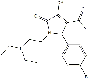 4-acetyl-5-(4-bromophenyl)-1-[2-(diethylamino)ethyl]-3-hydroxy-1,5-dihydro-2H-pyrrol-2-one 化学構造式