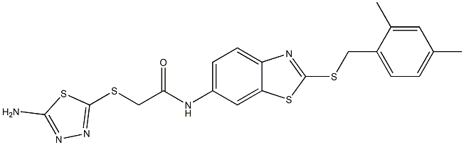 2-[(5-amino-1,3,4-thiadiazol-2-yl)sulfanyl]-N-{2-[(2,4-dimethylbenzyl)sulfanyl]-1,3-benzothiazol-6-yl}acetamide