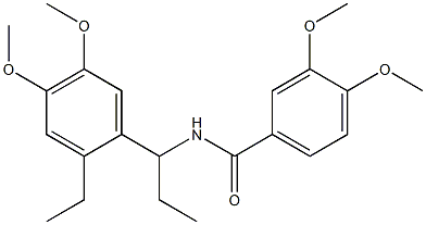 N-[1-(2-ethyl-4,5-dimethoxyphenyl)propyl]-3,4-dimethoxybenzamide,,结构式