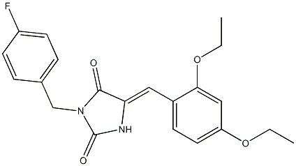 5-(2,4-diethoxybenzylidene)-3-(4-fluorobenzyl)imidazolidine-2,4-dione 结构式