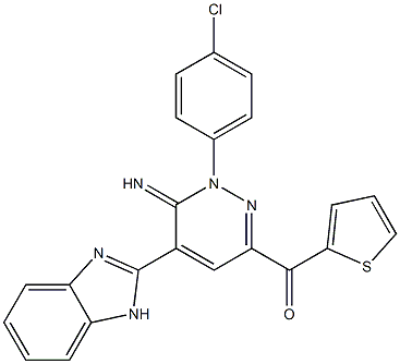 [5-(1H-benzimidazol-2-yl)-1-(4-chlorophenyl)-6-imino-1,6-dihydro-3-pyridazinyl](2-thienyl)methanone 结构式