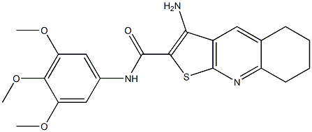 3-amino-N-(3,4,5-trimethoxyphenyl)-5,6,7,8-tetrahydrothieno[2,3-b]quinoline-2-carboxamide 结构式