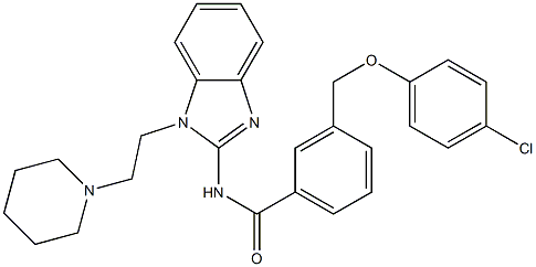 3-[(4-chlorophenoxy)methyl]-N-{1-[2-(1-piperidinyl)ethyl]-1H-benzimidazol-2-yl}benzamide 结构式