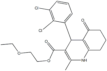 2-(ethyloxy)ethyl 4-(2,3-dichlorophenyl)-2-methyl-5-oxo-1,4,5,6,7,8-hexahydroquinoline-3-carboxylate Structure