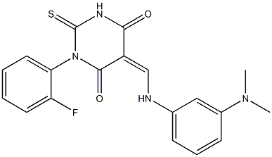  5-{[3-(dimethylamino)anilino]methylene}-1-(2-fluorophenyl)-2-thioxodihydro-4,6(1H,5H)-pyrimidinedione