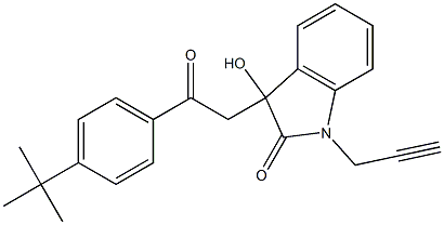 3-[2-(4-tert-butylphenyl)-2-oxoethyl]-3-hydroxy-1-(2-propynyl)-1,3-dihydro-2H-indol-2-one Struktur