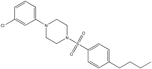 1-[(4-butylphenyl)sulfonyl]-4-(3-chlorophenyl)piperazine,,结构式