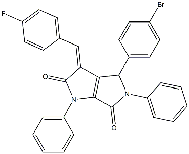 4-(4-bromophenyl)-3-(4-fluorobenzylidene)-1,5-diphenyl-1,3,4,5-tetrahydropyrrolo[3,4-b]pyrrole-2,6-dione Structure