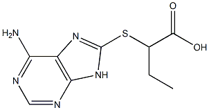 2-[(6-amino-9H-purin-8-yl)sulfanyl]butanoic acid 化学構造式