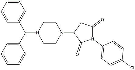 3-(4-benzhydryl-1-piperazinyl)-1-(4-chlorophenyl)-2,5-pyrrolidinedione,,结构式