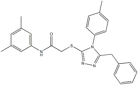 2-{[5-benzyl-4-(4-methylphenyl)-4H-1,2,4-triazol-3-yl]sulfanyl}-N-(3,5-dimethylphenyl)acetamide 结构式