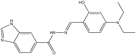 N'-[4-(diethylamino)-2-hydroxybenzylidene]-1H-benzimidazole-6-carbohydrazide Struktur