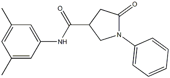 N-(3,5-dimethylphenyl)-5-oxo-1-phenyl-3-pyrrolidinecarboxamide,,结构式