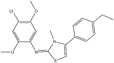 N-(4-chloro-2,5-dimethoxyphenyl)-N-(4-(4-ethylphenyl)-3-methyl-1,3-thiazol-2(3H)-ylidene)amine Struktur