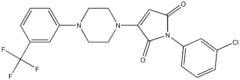 1-(3-chlorophenyl)-3-{4-[3-(trifluoromethyl)phenyl]-1-piperazinyl}-1H-pyrrole-2,5-dione 结构式