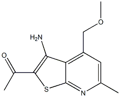 1-[3-amino-4-(methoxymethyl)-6-methylthieno[2,3-b]pyridin-2-yl]ethanone,,结构式