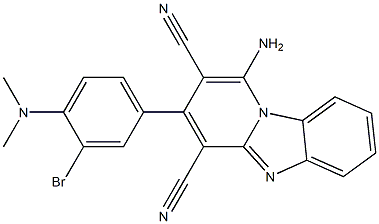 1-amino-3-[3-bromo-4-(dimethylamino)phenyl]pyrido[1,2-a]benzimidazole-2,4-dicarbonitrile Structure