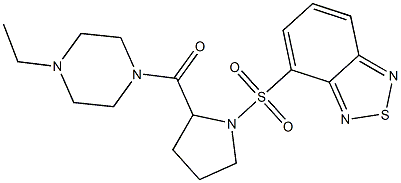 4-({2-[(4-ethyl-1-piperazinyl)carbonyl]-1-pyrrolidinyl}sulfonyl)-2,1,3-benzothiadiazole,,结构式