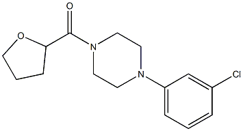 1-(3-chlorophenyl)-4-(tetrahydro-2-furanylcarbonyl)piperazine,,结构式