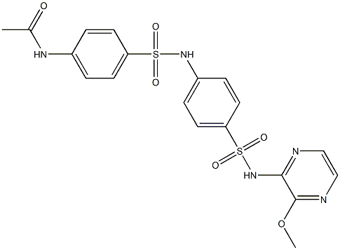 N-{4-[(4-{[(3-methoxy-2-pyrazinyl)amino]sulfonyl}anilino)sulfonyl]phenyl}acetamide Structure