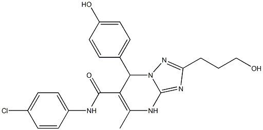 N-(4-chlorophenyl)-7-(4-hydroxyphenyl)-2-(3-hydroxypropyl)-5-methyl-4,7-dihydro[1,2,4]triazolo[1,5-a]pyrimidine-6-carboxamide 化学構造式