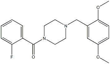 1-{[2,5-bis(methyloxy)phenyl]methyl}-4-[(2-fluorophenyl)carbonyl]piperazine Structure