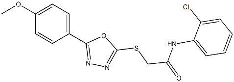 N-(2-chlorophenyl)-2-({5-[4-(methyloxy)phenyl]-1,3,4-oxadiazol-2-yl}sulfanyl)acetamide 化学構造式