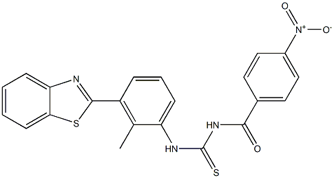 N-[3-(1,3-benzothiazol-2-yl)-2-methylphenyl]-N'-{4-nitrobenzoyl}thiourea Structure