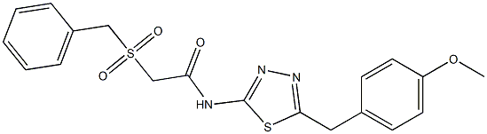 2-(benzylsulfonyl)-N-[5-(4-methoxybenzyl)-1,3,4-thiadiazol-2-yl]acetamide Struktur