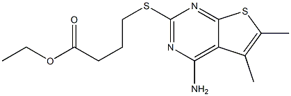 ethyl 4-[(4-amino-5,6-dimethylthieno[2,3-d]pyrimidin-2-yl)sulfanyl]butanoate Structure