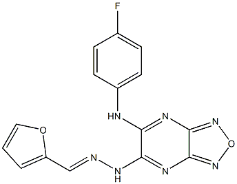 2-furaldehyde [6-(4-fluoroanilino)[1,2,5]oxadiazolo[3,4-b]pyrazin-5-yl]hydrazone,,结构式