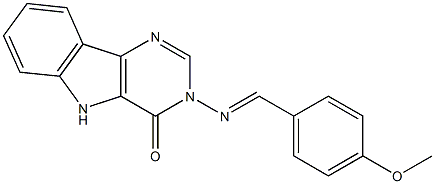 3-[(4-methoxybenzylidene)amino]-3,5-dihydro-4H-pyrimido[5,4-b]indol-4-one Structure